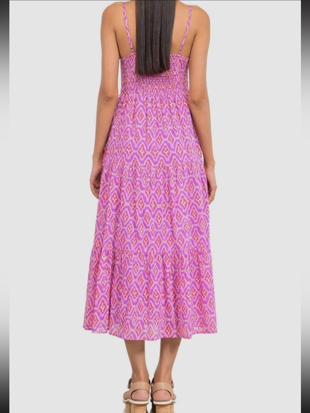 Banjanan Beryl Button Down Midi Dress In Surreal Dream Mauve - Picture 3 of 8